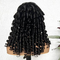 Fancy Curly 13x4 HD Transparent Lace Frontal Wigs 100% Human Hair Daily Wear Wig