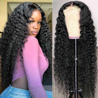 Double Drawn 6*6 Lace Closure Wig Glueless Deep Wave 14A Brazilian Virgin Human Hair Wigs