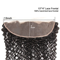 Jerry Curly 3 Bundles With 13*4 HD Lace Frontal 12A Brazlian Virgin Human Hair Weave