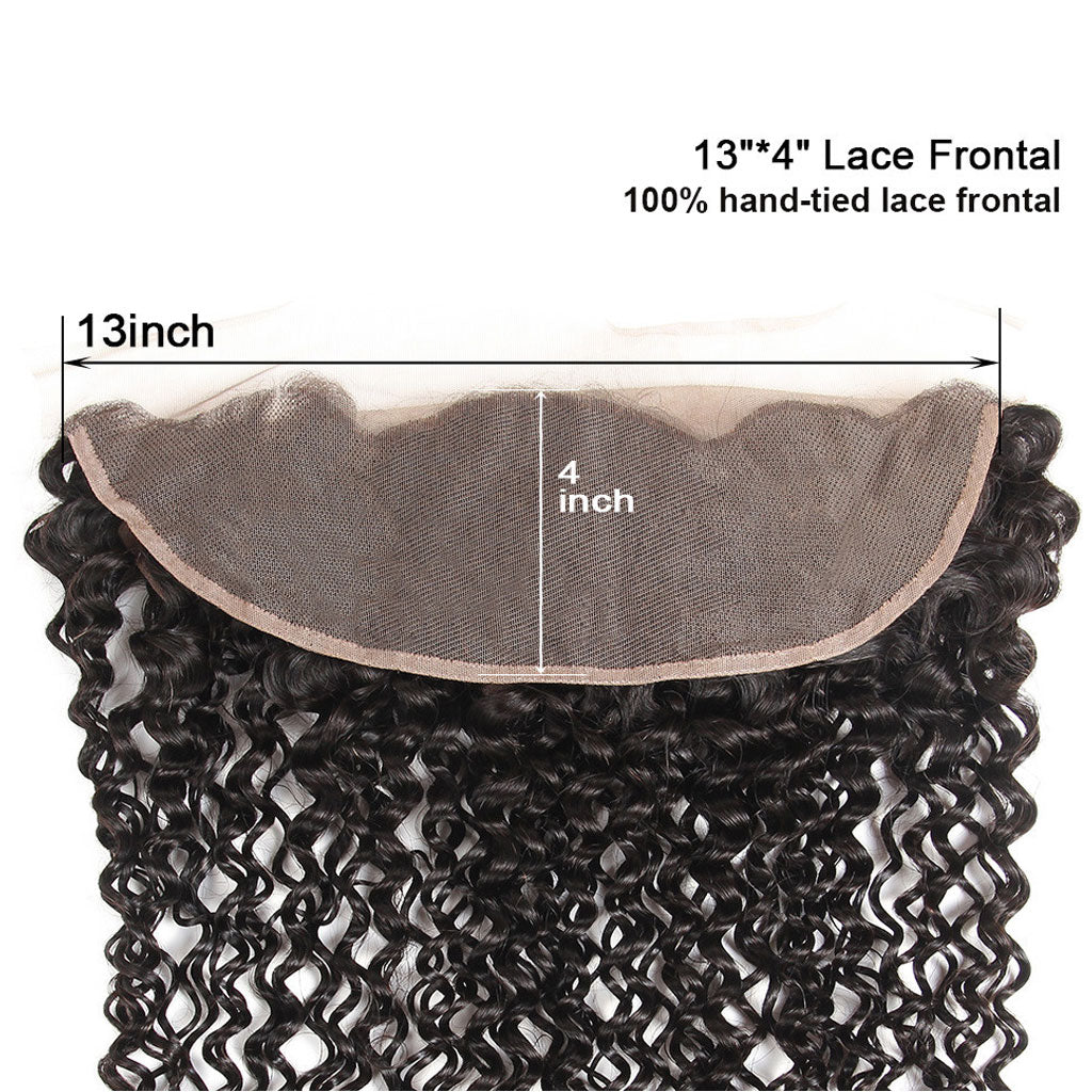 Jerry Curly 3 Bundles With 13*4 HD Lace Frontal 12A Brazlian Virgin Human Hair Weave