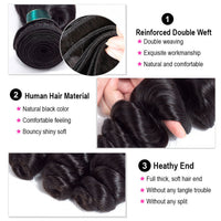 13*4 HD Lace Frontal Closure With Bundles Loose Wave 12A Brazilian Virgin Hair Weaves