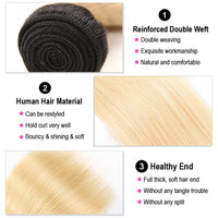 1B/613 Ombre Blonde Bundles With 13x4 Lace Frontal Closure Straight Human Hair