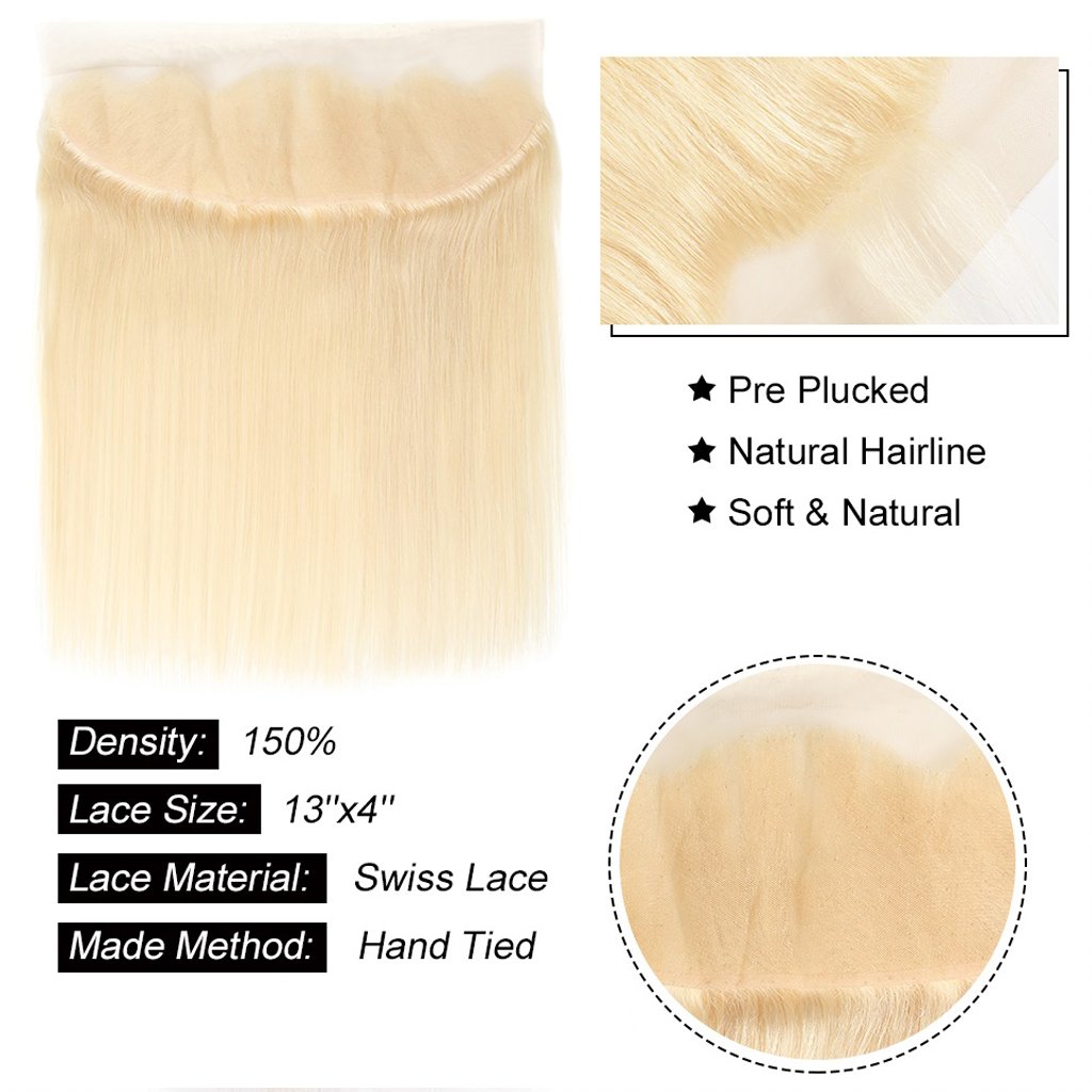 613 Honey Blonde Hair 13*4 Lace Frontal Closure Straight Virgin Human Hair