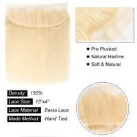 613 Honey Blonde Hair 13*4 Lace Frontal Closure Straight Virgin Human Hair
