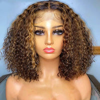 P4/27 Highlight Bob Deep Wave 5x5 & 13x4 Transparent Lace Wigs 100% Human Hair