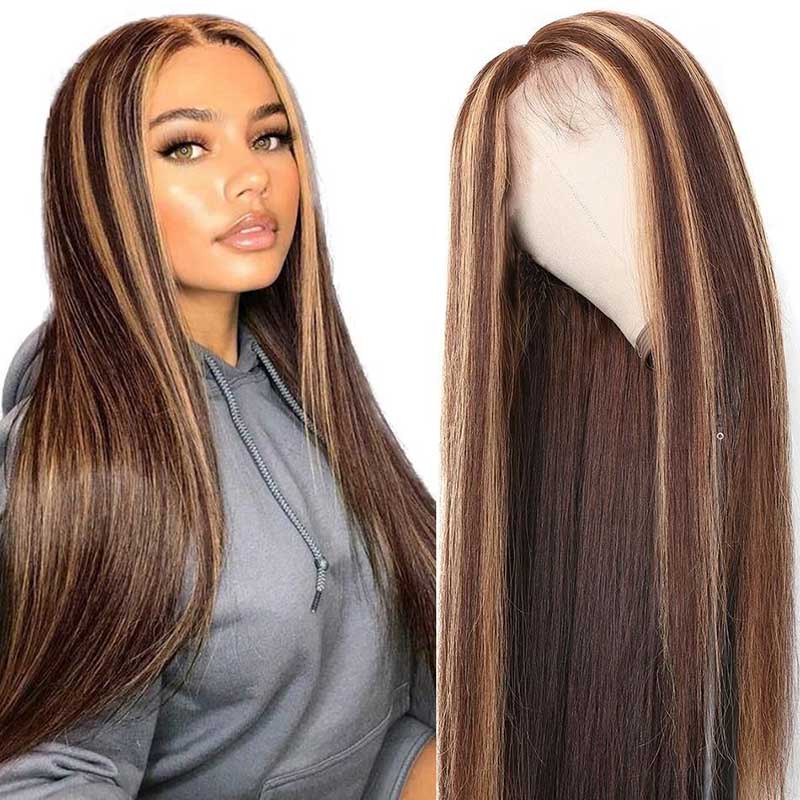 P4/27 Highlight Wig 5*5 HD Lace Wig Brazilian Straight Virgin Human Hair Wigs