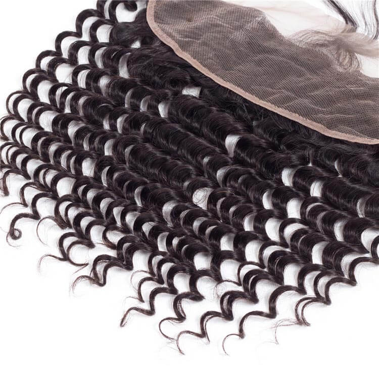 13x4 HD Transparent Lace Frontal Closure Deep Wave Brazilian Virgin Human Hair
