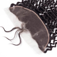 13x4 HD Transparent Lace Frontal Closure Deep Wave Brazilian Virgin Human Hair