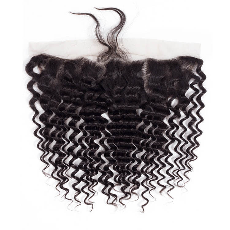 13x4 HD Transparent Lace Frontal Closure Deep Wave Brazilian Virgin Human Hair