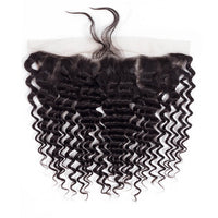 13x4 HD Transparent Lace Frontal Closure Deep Wave Brazilian Virgin Human Hair