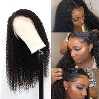 Kinky Curly Hair 13x4 Lace Frontal Wig Pre Plucked Natural Hairline Curly Hairstyles