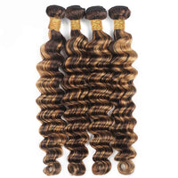 P4/27 Highlights Bundles With Frontal Loose Deep Wave Brazilian Colored Human Hair Extensions