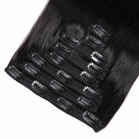 Straight Clip In Human Hair Extensions Full Head 120g/set Clip on Hair Extension for Women