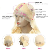 613 Honey Blonde Hair 13x4 HD Lace Front Human Hair Wigs 3D Body Wave