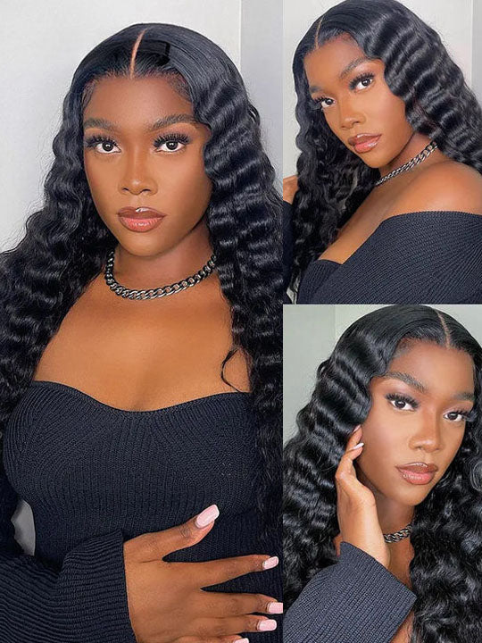 13x6 Lace Frontal Wig Ready to Wear Glueless Loose Deep Wave Wigs