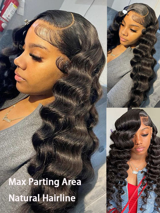 13x6 Lace Frontal Wig Ready to Wear Glueless Loose Deep Wave Wigs