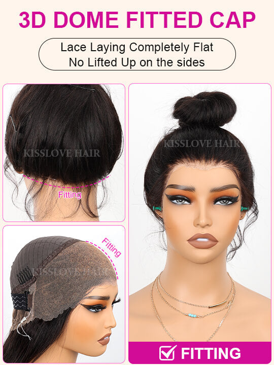 Kisslove Beginner Friendly Snug Fit 360 Lace Frontal Wig Bone Straight Hair Wigs With Invisi-Drawstring