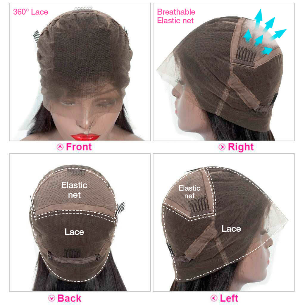 Full Lace Wig Body Wave Brazilian Human Hair Wigs Pre Plucked Real Scalp Invisi-Drawstring Cap