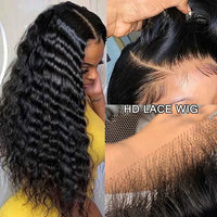 Crimped Hair 5*5 HD Lace Wig Loose Deep Wave 14A Brazilian Virgin Human Hair Wigs