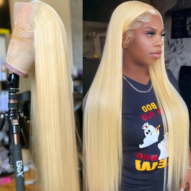 613 Honey Blonde Wig 13x4 HD Lace Front Human Hair Wigs Brazilian Straight Hair