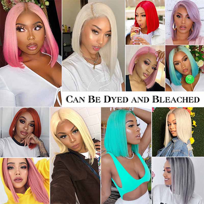 613 Honey Blonde Bob Wig 13x4 HD Transparent Lace Front Human Hair Wigs