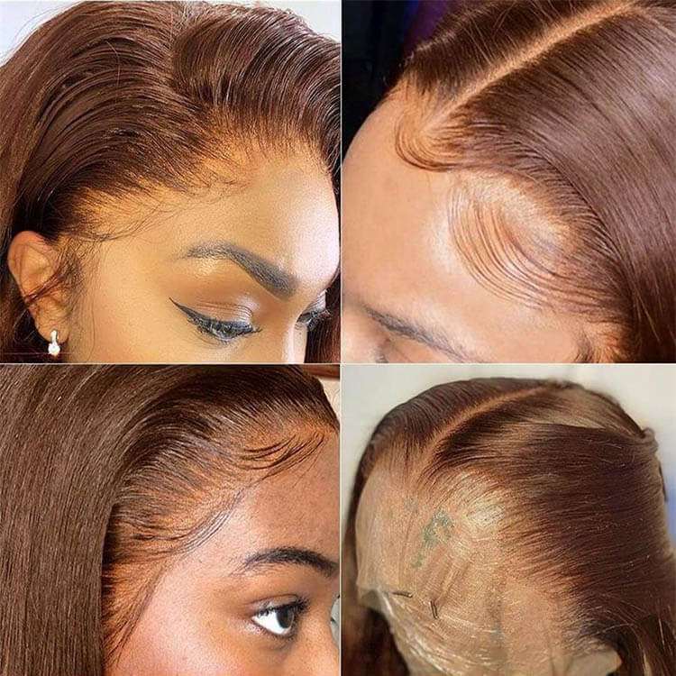 [Air Wig] #4 Chocolate Brown Straight Hair 5x5 13x4 13x6 Lace Wigs Human Hair