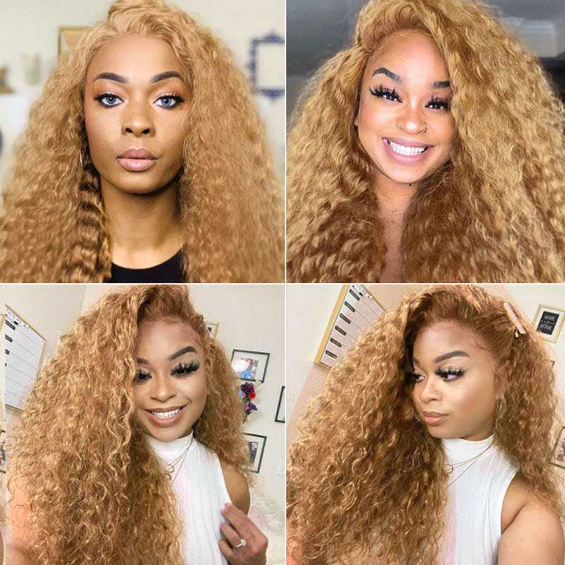 #27 Light Brown Wig 5x5 13x4 13x6 Lace Front Wigs Brazilian Deep Wave Human Hair Wigs