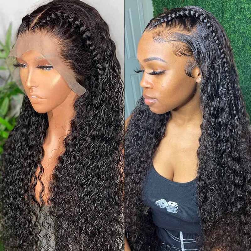 Transparent Full Lace Wig Deep Wave Brazilian Virgin Human Hair Wigs
