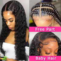 Full Lace Frontal Wigs 250% Density Water Wave Virgin Human Hair For Women