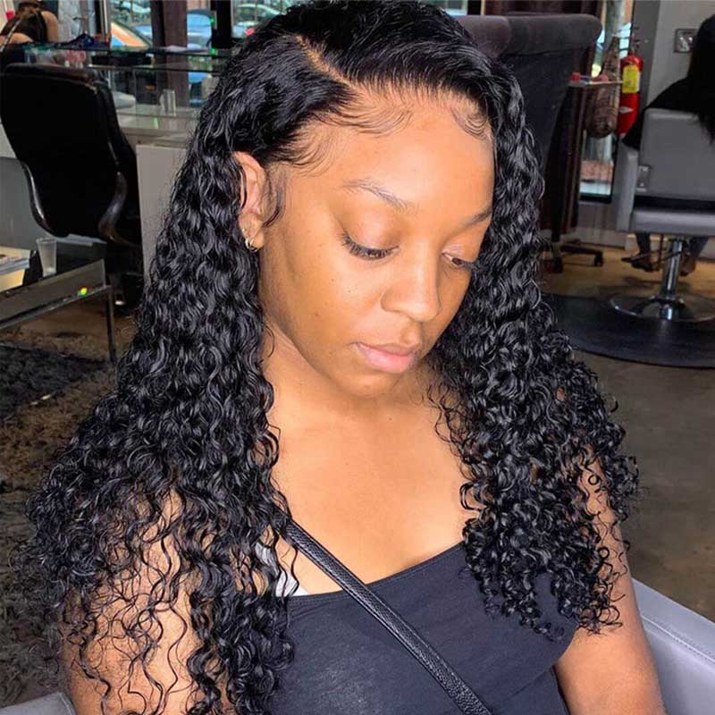 Transparent Full Lace Wig Deep Wave Brazilian Virgin Human Hair Wigs