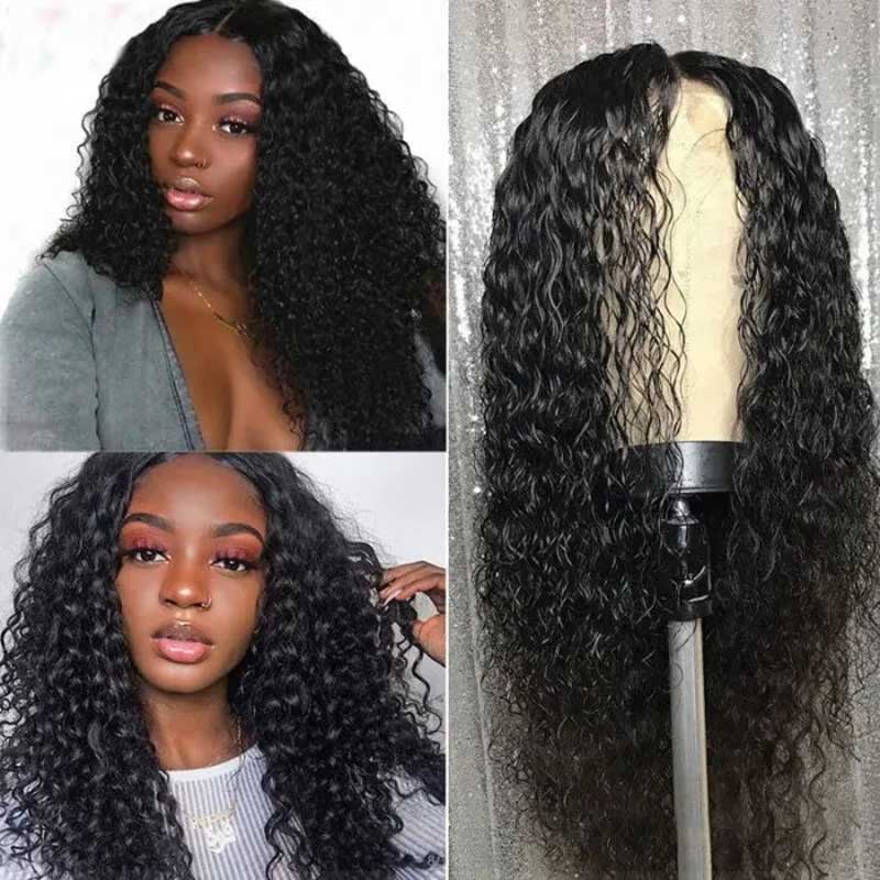 Transparent Full Lace Wig Deep Wave Brazilian Virgin Human Hair Wigs