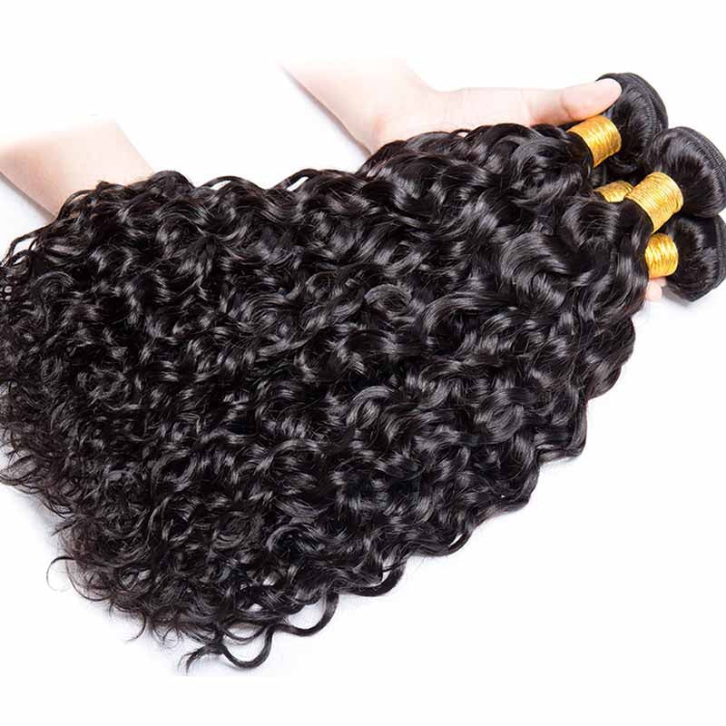 13*4 HD Lace Frontal Closure With Bundles Water Wave 12A Brazilian Virgin Hair Weave