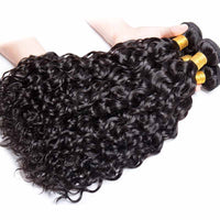 13*4 HD Lace Frontal Closure With Bundles Water Wave 12A Brazilian Virgin Hair Weave