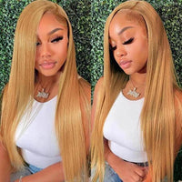 #27 Honey Blonde Wig 5x5 13x4 13x6 Lace Front Wigs Brazilian Straight Human Hair Wigs
