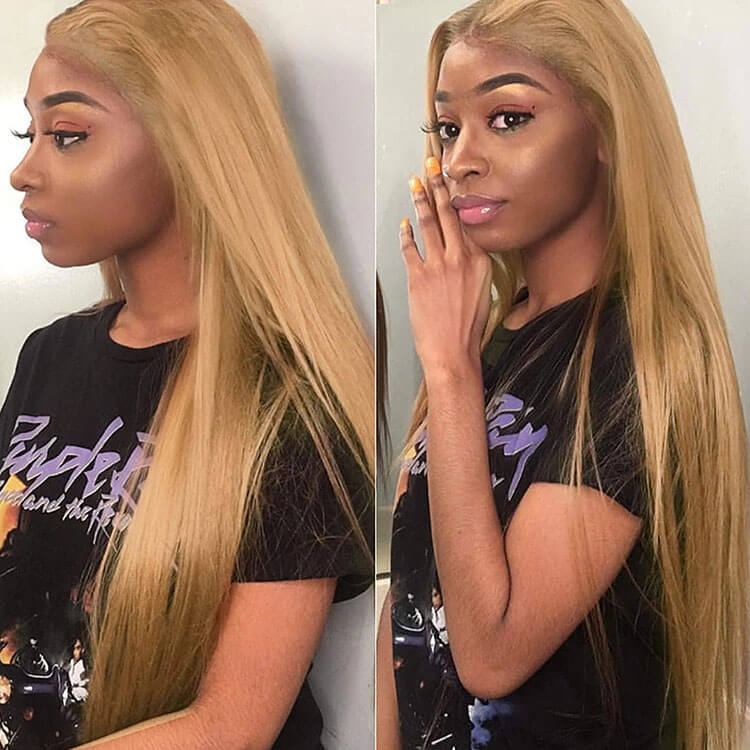 #27 Honey Blonde Wig 5x5 13x4 13x6 Lace Front Wigs Brazilian Straight Human Hair Wigs