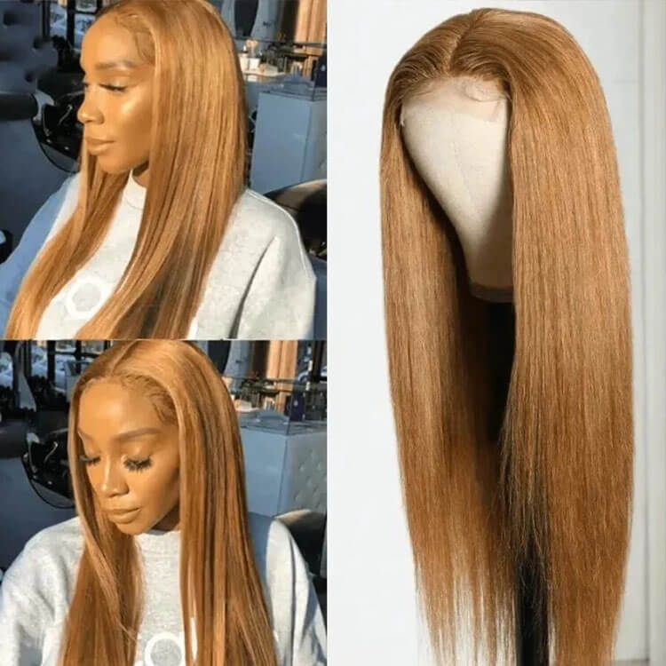 #27 Honey Blonde Wig 5x5 13x4 13x6 Lace Front Wigs Brazilian Straight Human Hair Wigs