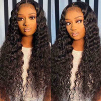 Double Drawn 6*6 Lace Closure Wig Glueless Deep Wave 14A Brazilian Virgin Human Hair Wigs