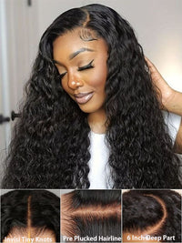 Bye Bye Knots 13x6 Lace Frontal Wig Water Wave Pull & Go Drawstring Glueless Wigs