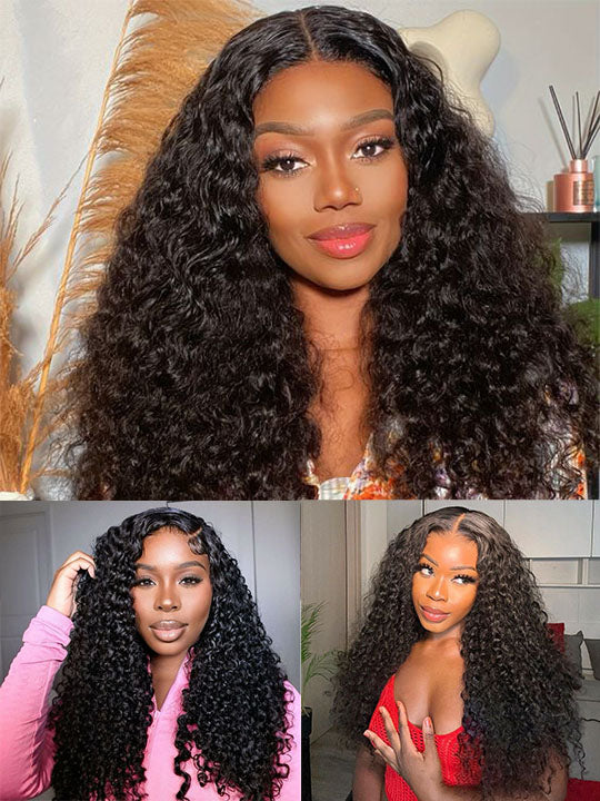 Bye Bye Knots 13x6 Lace Frontal Wig Water Wave Pull & Go Drawstring Glueless Wigs