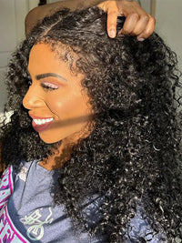 Kisslove Hair 4C Edge Kinky Curly Hair 360 Lace Wig Invisi Drawstring Glueless Lace Wigs