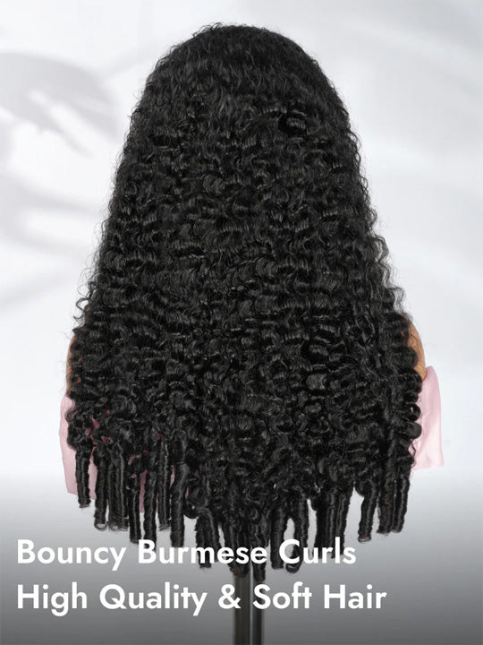 Kisslove Hair Burmese Curly 360 Lace Wig Pre Everything Invisi Drawstring Colored Human Hair Wigs