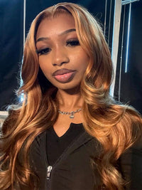 Honey Blonde Highlights 3D Body Wave Wig 5x5 13x4 13x6 Full Lace Frontal Human Hair Wigs