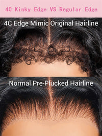 Kisslove Hair 4C Edge Kinky Curly Hair 360 Lace Wig Invisi Drawstring Glueless Lace Wigs