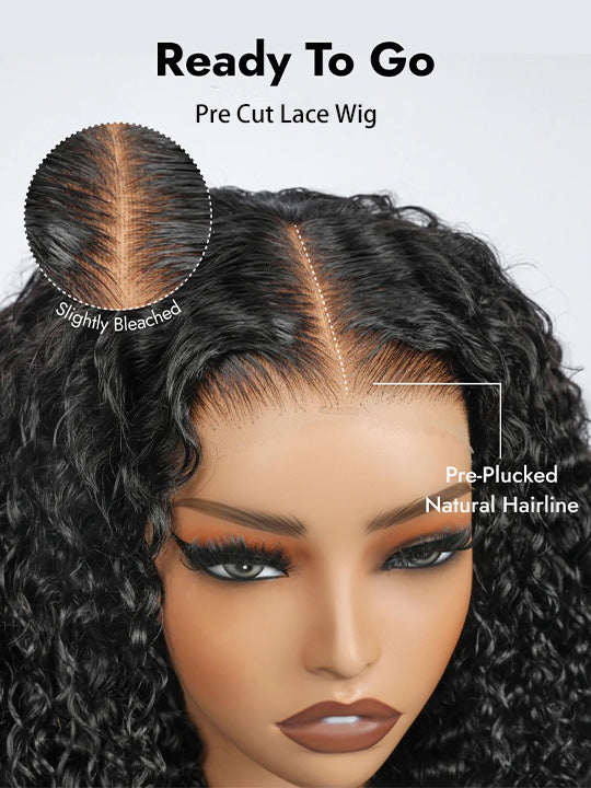 Ombre Black to Chestnut Brown Burmese Curly With Finger Coil Ends Wig Pull Go Invisi Drawstring Wig