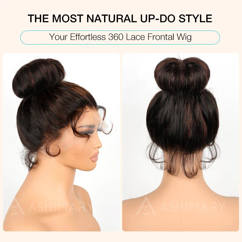 Highlight Straight Invisi Strap Cozy Snug Fit 360 Skin Lace Pre Everthing 360 Lace Frontal Glueless Human Hair Wig