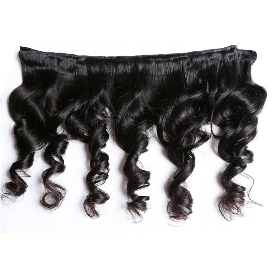 4*4 Lace Closure With Bundles Loose Wave 12A Brazilian Virgin Human Hair Weave