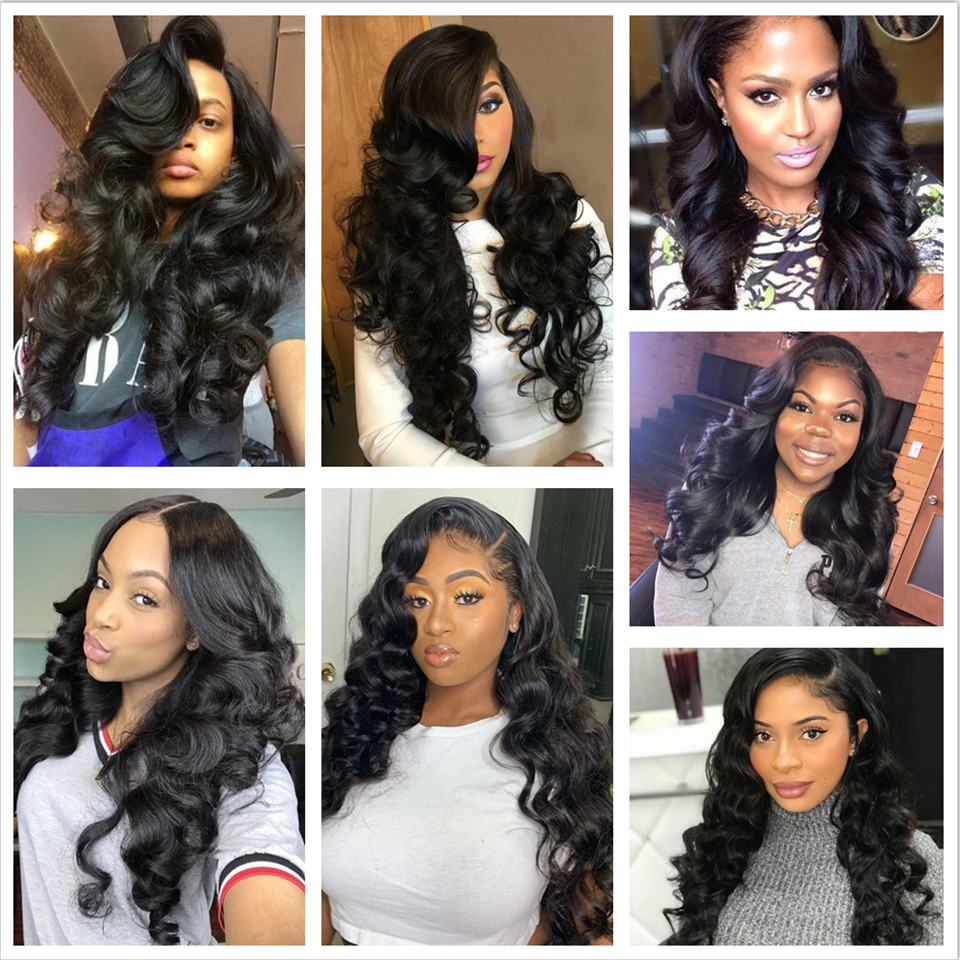 4*4 Lace Closure With Bundles Loose Wave 12A Brazilian Virgin Human Hair Weave