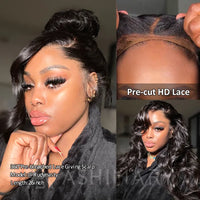 Face Framing Pre-Layered Body Wave Invisi Strap Snug Fit 360 Transparent Lace Frontal Bleached  Knots Pre Cut Lace Wig