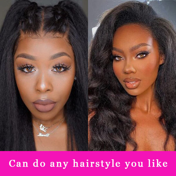 Brazilian Transparent Full Lace Kinky Straight Virgin Human Hair Wigs