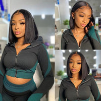 Kisslove Hair Straight Hair Short Bob Wig Brazilian 13x4 13x6 Lace Frontal Human Hair Wigs
